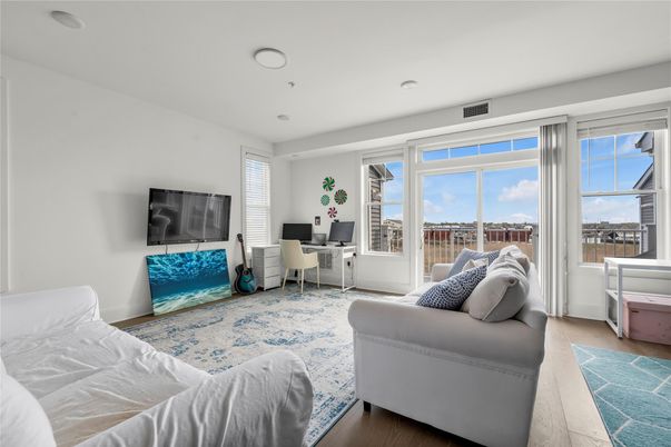 Bedroom, Home Office, Interior, Recessed Lighting, Wood Texture Flooring