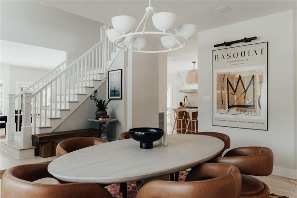 Chandelier, Dining room, Interior, Pendant Lights, Wood Texture Flooring