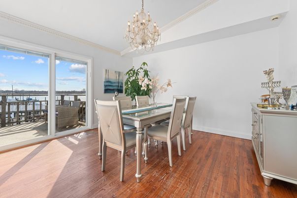 Chandelier, Dining room, Interior, Wood Texture Flooring