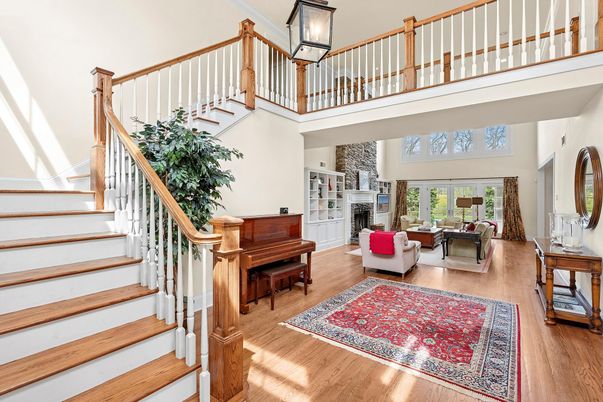 Fireplace, Interior, Living room, Piano, Wood Texture Flooring