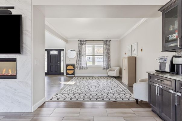 Fireplace, Interior, Wood Texture Flooring