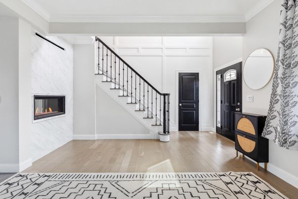 Fireplace, Interior, Wood Texture Flooring