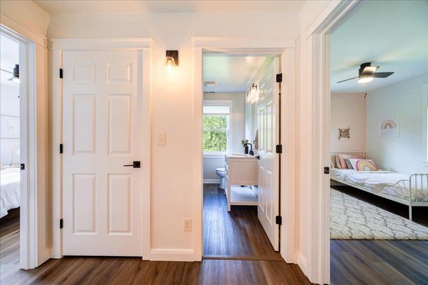 Bathroom, Bedroom, Chandelier, Interior, Wood Texture Flooring