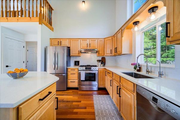 Interior, Kitchen, Stainless Steel Appliances, Wood Texture Flooring