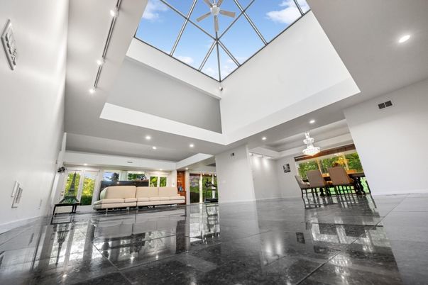 Dining room, Glass Ceilings, Interior, Recessed Lighting