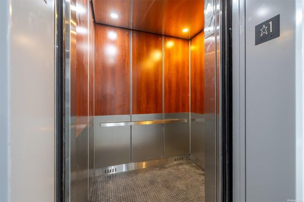 Elevator, Interior, Recessed Lighting, Wooden Walls