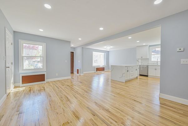 Interior, Kitchen, Recessed Lighting, Wood Texture Flooring