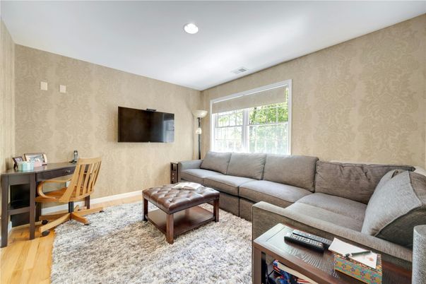 Home Office, Interior, Living room, Recessed Lighting, Wood Texture Flooring