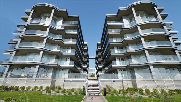 Exterior, Facade, Condo Building