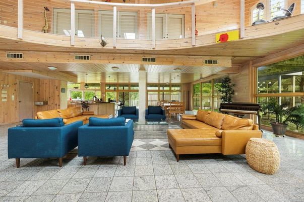 Interior, Living room, Piano, Wooden Ceilings, Wooden Walls