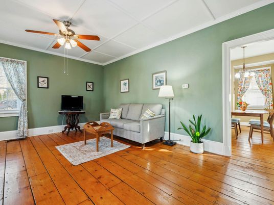 Dining room, Interior, Living room, Pendant Lights, Wood Texture Flooring