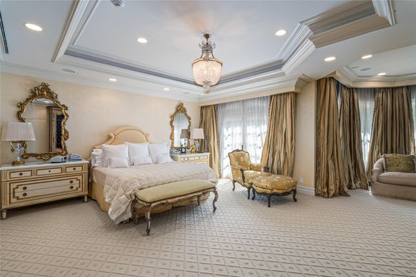 Bedroom, Chandelier, Interior, Recessed Lighting