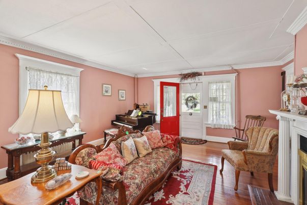 Fireplace, Interior, Living room, Piano, Wood Texture Flooring