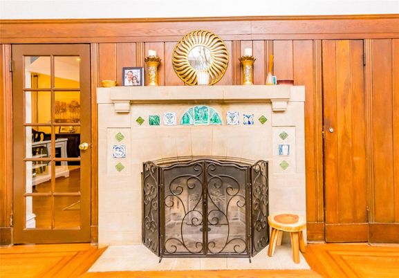 Fireplace, Interior, Wood Texture Flooring