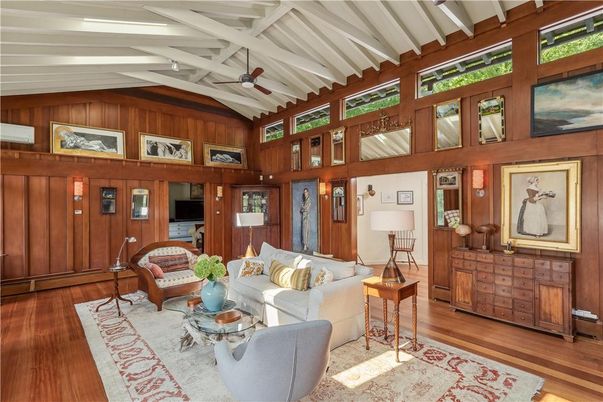 Interior, Living room, Wood Texture Flooring, Wooden Walls