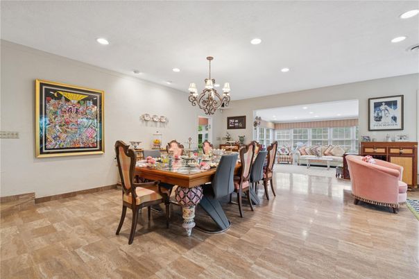 Chandelier, Dining room, Interior, Living room, Recessed Lighting