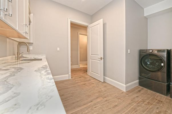 Interior, Recessed Lighting, Utility Closets, Washer, Wood Texture Flooring