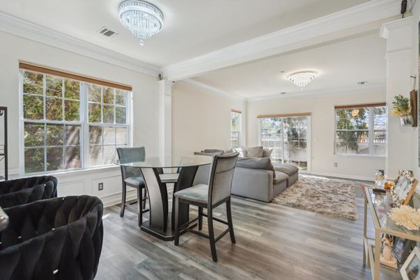 Chandelier, Dining room, Interior, Living room, Wood Texture Flooring