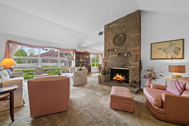 Fireplace, Interior, Living room, Stone Walls