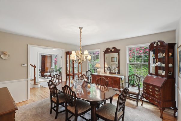 Chandelier, Dining room, Interior, Wood Texture Flooring