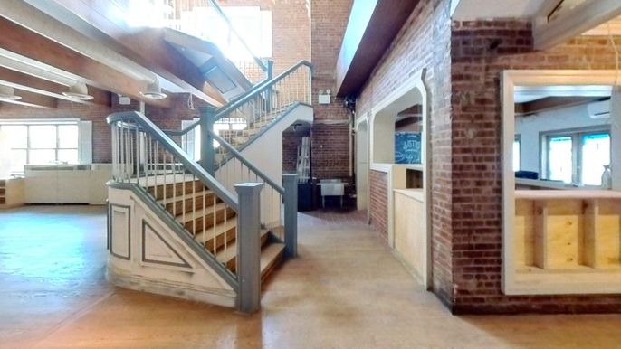 Interior, Stone Walls, Wooden Beams