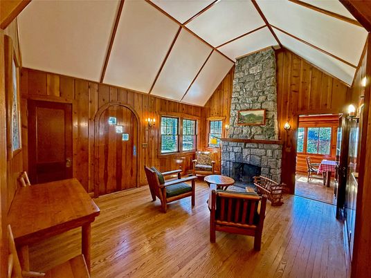 Fireplace, Interior, Living room, Stone Walls, Wooden Beams, Wood Texture Flooring, Wooden Walls