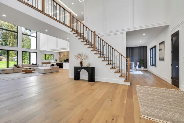 Interior, Living room, Pendant Lights, Recessed Lighting, Wood Texture Flooring