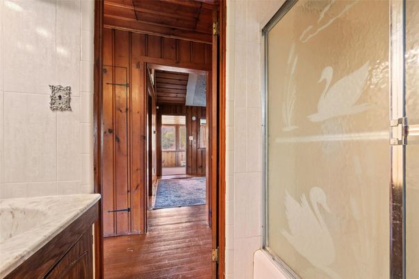 Bathroom, Interior, Wooden Ceilings, Wood Texture Flooring, Wooden Walls