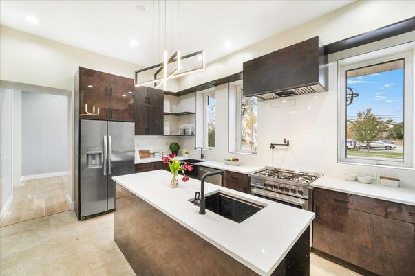 Interior, Kitchen, Pendant Lights, Recessed Lighting, Stainless Steel Appliances