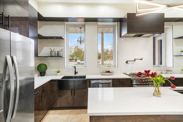 Interior, Kitchen, Pendant Lights, Stainless Steel Appliances