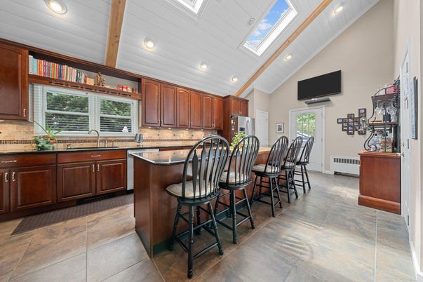 Interior, Kitchen, Recessed Lighting, Wooden Beams