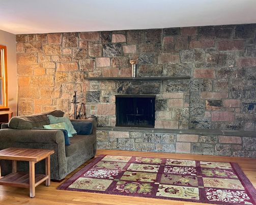 Fireplace, Interior, Stone Walls, Wood Texture Flooring
