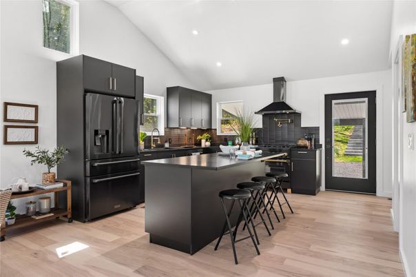 Interior, Kitchen, Recessed Lighting, Wood Texture Flooring
