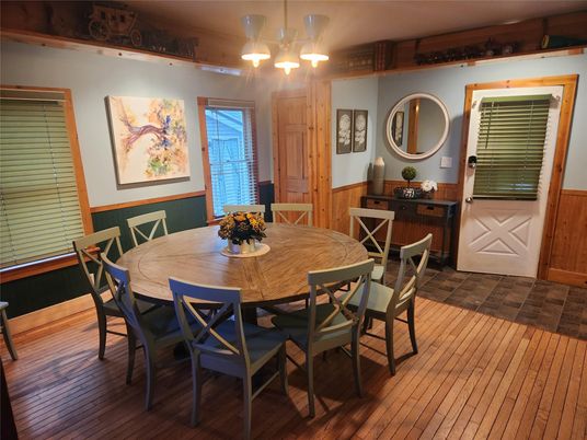 Chandelier, Dining room, Interior, Wood Texture Flooring