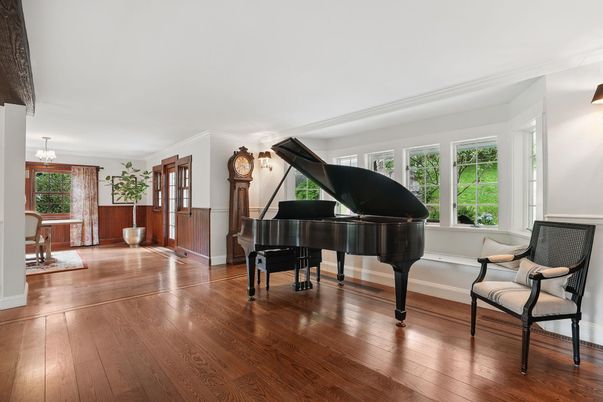 Interior, Pendant Lights, Piano, Wood Texture Flooring