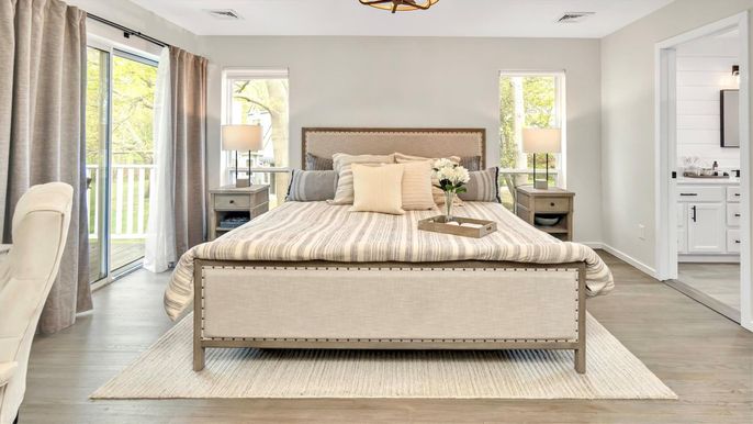 Bedroom, Interior, Wood Texture Flooring