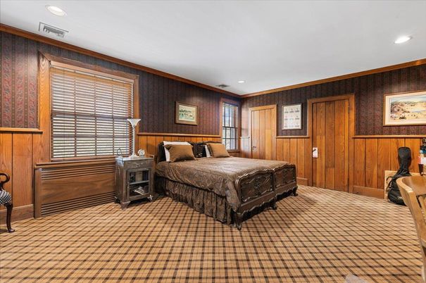 Bedroom, Interior, Recessed Lighting, Wooden Walls