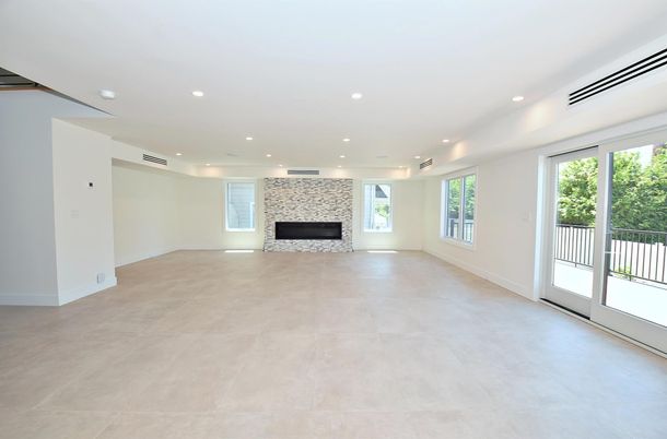 Empty room, Fireplace, Interior, Recessed Lighting