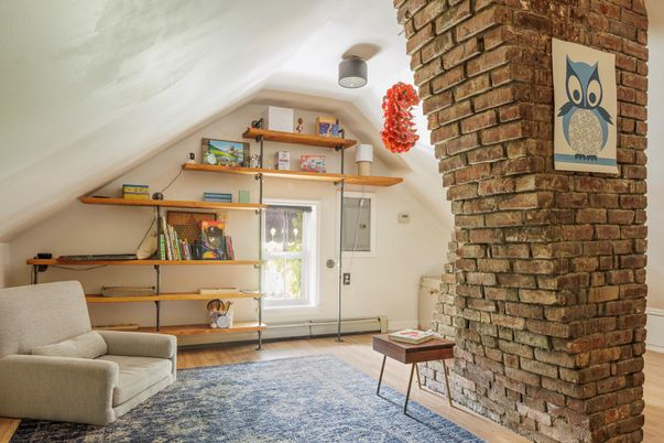 Interior, Stone Walls, Wood Texture Flooring