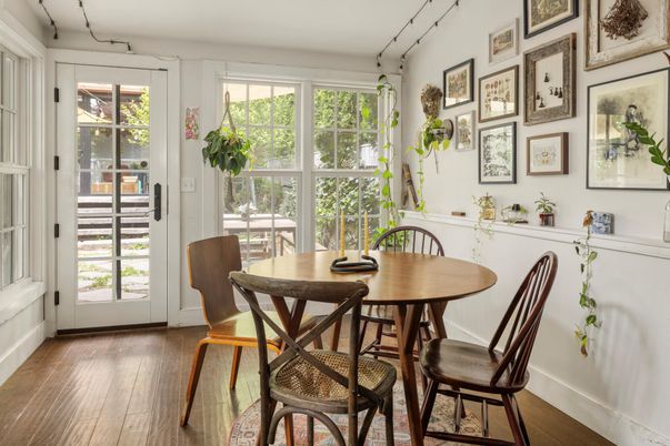Dining room, Interior, Wood Texture Flooring