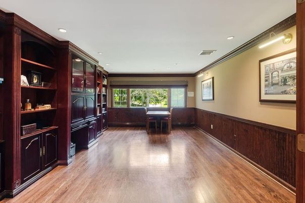 Home Office, Interior, Recessed Lighting, Wood Texture Flooring