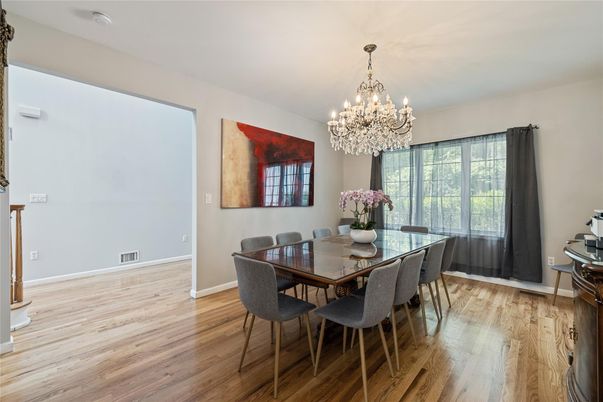 Chandelier, Dining room, Interior, Wood Texture Flooring