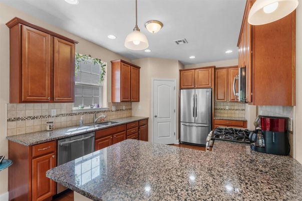 Interior, Kitchen, Pendant Lights, Recessed Lighting, Stainless Steel Appliances