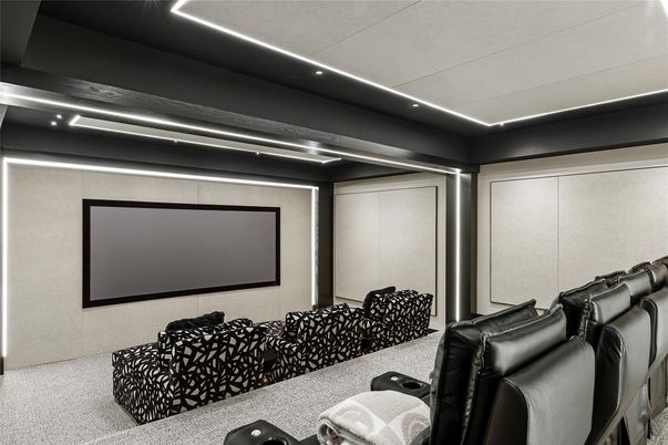 Home Theatre Room, Interior, Projection Screen, Recessed Lighting, Theatre Room