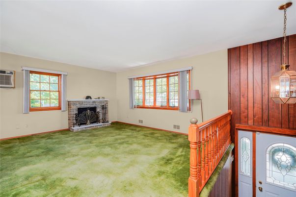 Empty room, Fireplace, Interior, Pendant Lights