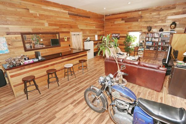 Interior, Recessed Lighting, Wood Texture Flooring, Wooden Walls
