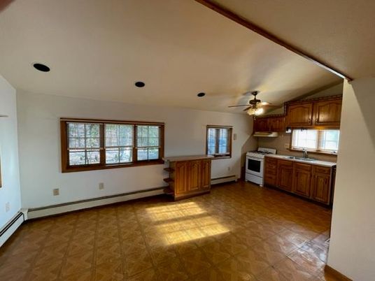 Empty room, Interior, Kitchen, Recessed Lighting