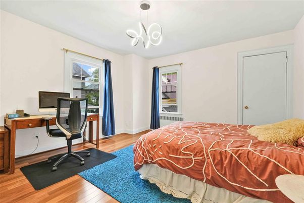 Bedroom, Home Office, Interior, Pendant Lights, Wood Texture Flooring