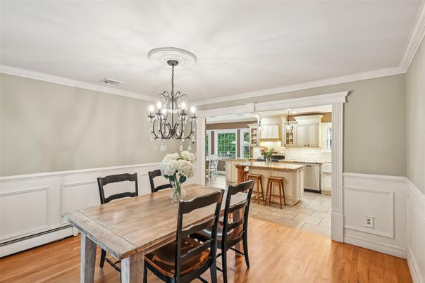 Chandelier, Dining room, Interior, Kitchen, Pendant Lights, Wood Texture Flooring