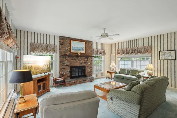 Fireplace, Interior, Living room, Stone Walls